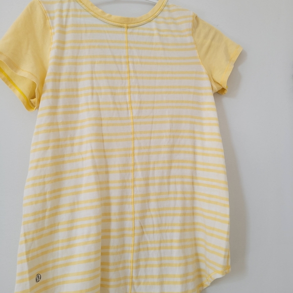 Yellow stripped lululemon t shirt - Picture 2 of 2